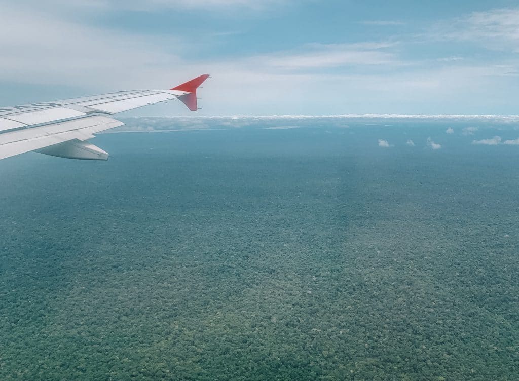 Amazonegebied vanuit vliegtuig