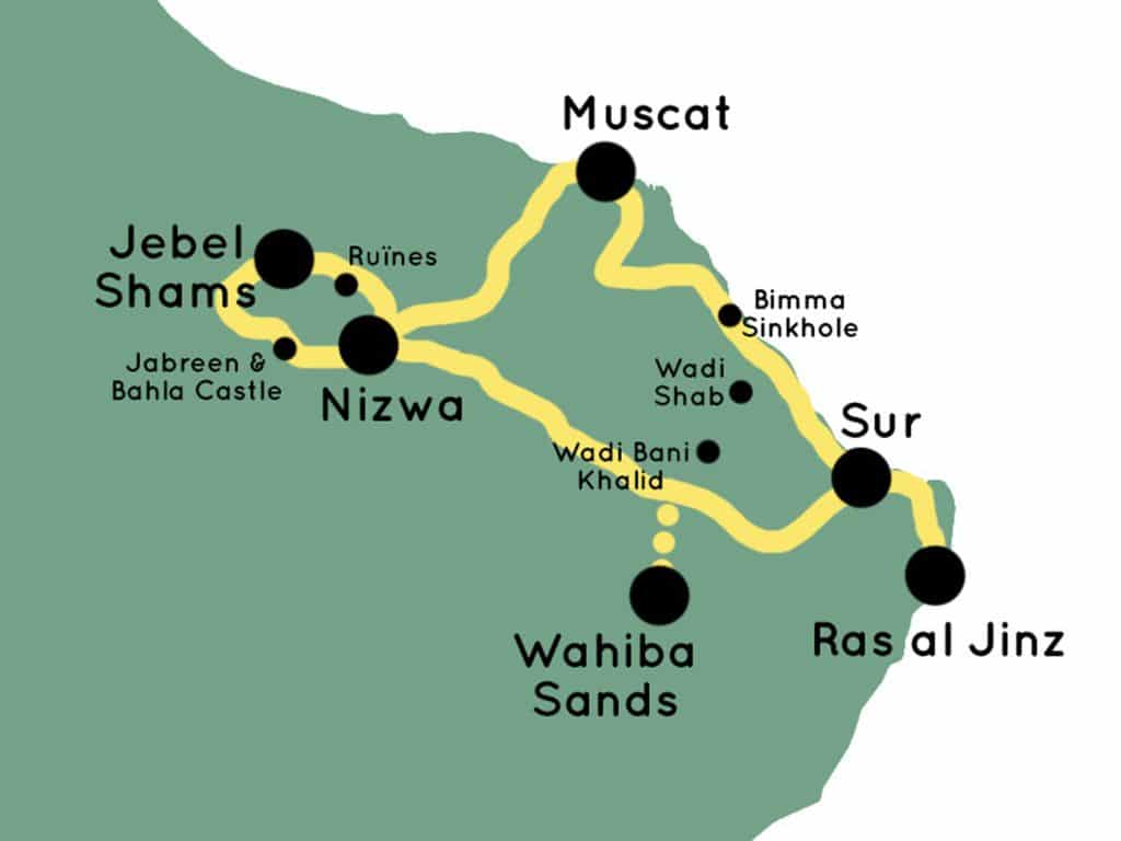 Reisroute Oman