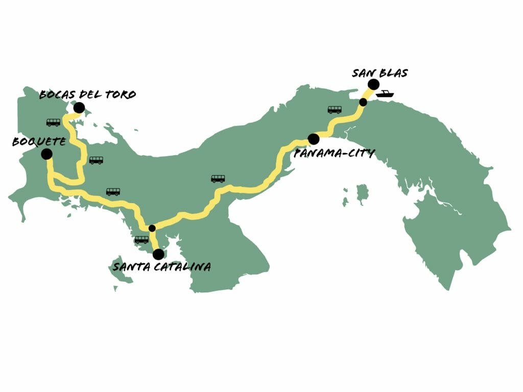 Reisroute Panama