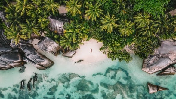 Anse Source d'Argent Seychellen Drone